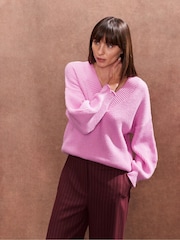 Ro&Zo Pink V-Neck Jumper - Image 1 of 3