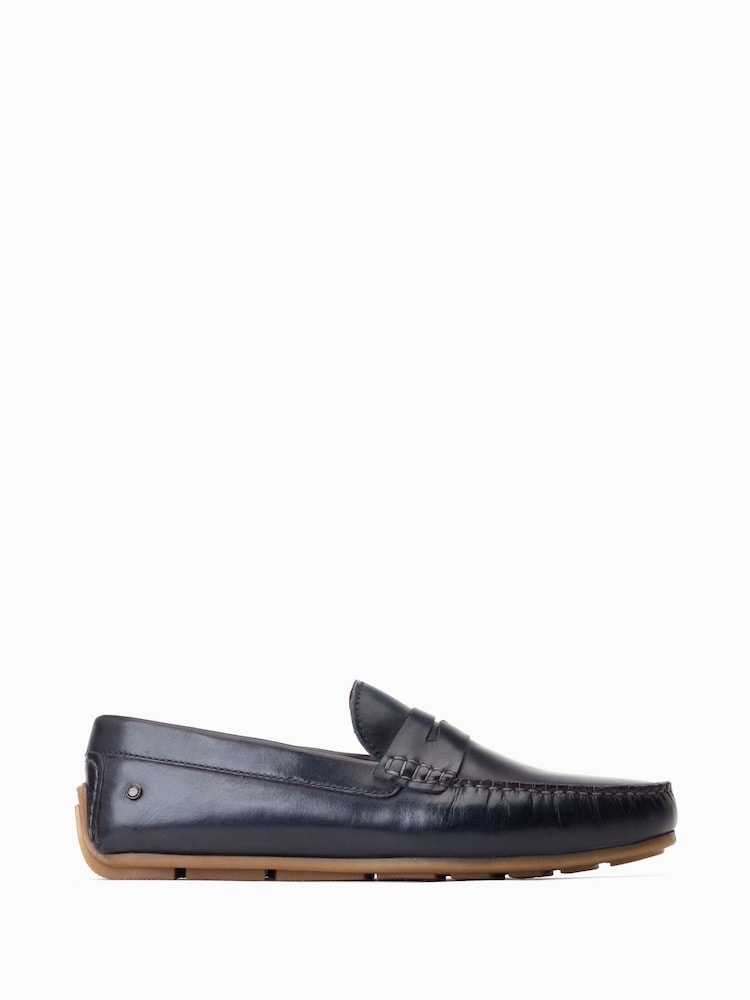 Base London Light Blue Base London Blue Collins Slip-On Loafers - Image 1 of 6 Base London Light Blue Base London Blue Collins Slip-On Loafers - Image 1 of 6