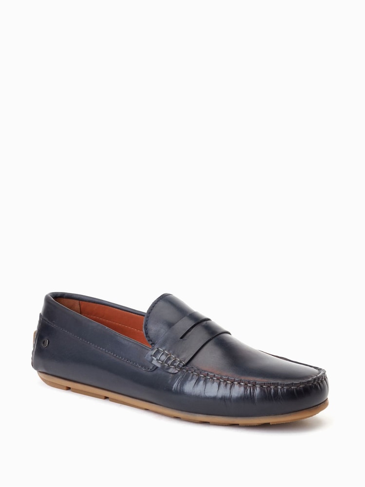 Base London Light Blue Base London Blue Collins Slip-On Loafers - Image 2 of 6 Base London Light Blue Base London Blue Collins Slip-On Loafers - Image 2 of 6