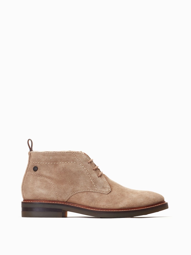 Natural - Base London Knebworth Lace-Up Chukka Brown Boots - Image 1 of 6