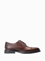 Коричневый - Base London Magnus Lace-Up Toe Cap Shoes - Image 1 of 6