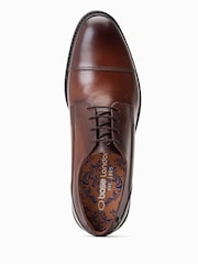 Коричневый - Base London Magnus Lace-Up Toe Cap Shoes - Image 4 of 6