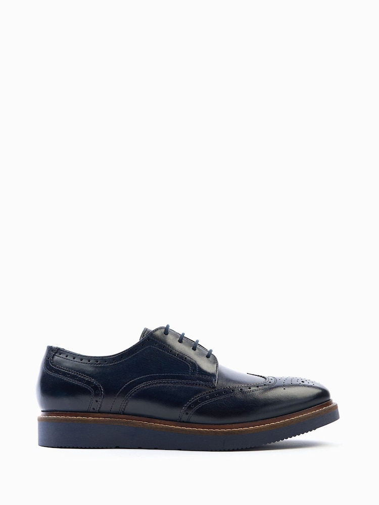 Base London Blue Joe Lace-Up Brogue Shoes - Image 1 of 6
