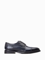 Синий - Base London Magnus Lace-Up Toe Cap Shoes - Image 1 of 6