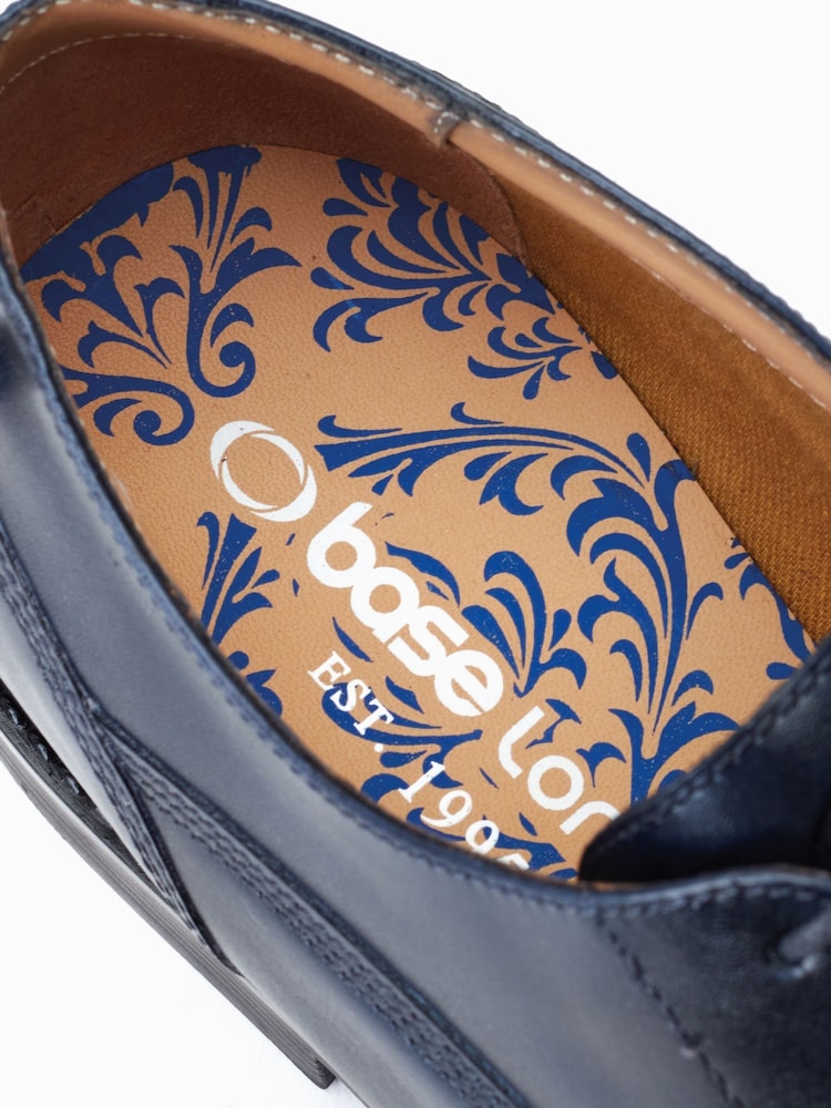 Синий - Base London Magnus Lace-Up Toe Cap Shoes - Image 6 of 6