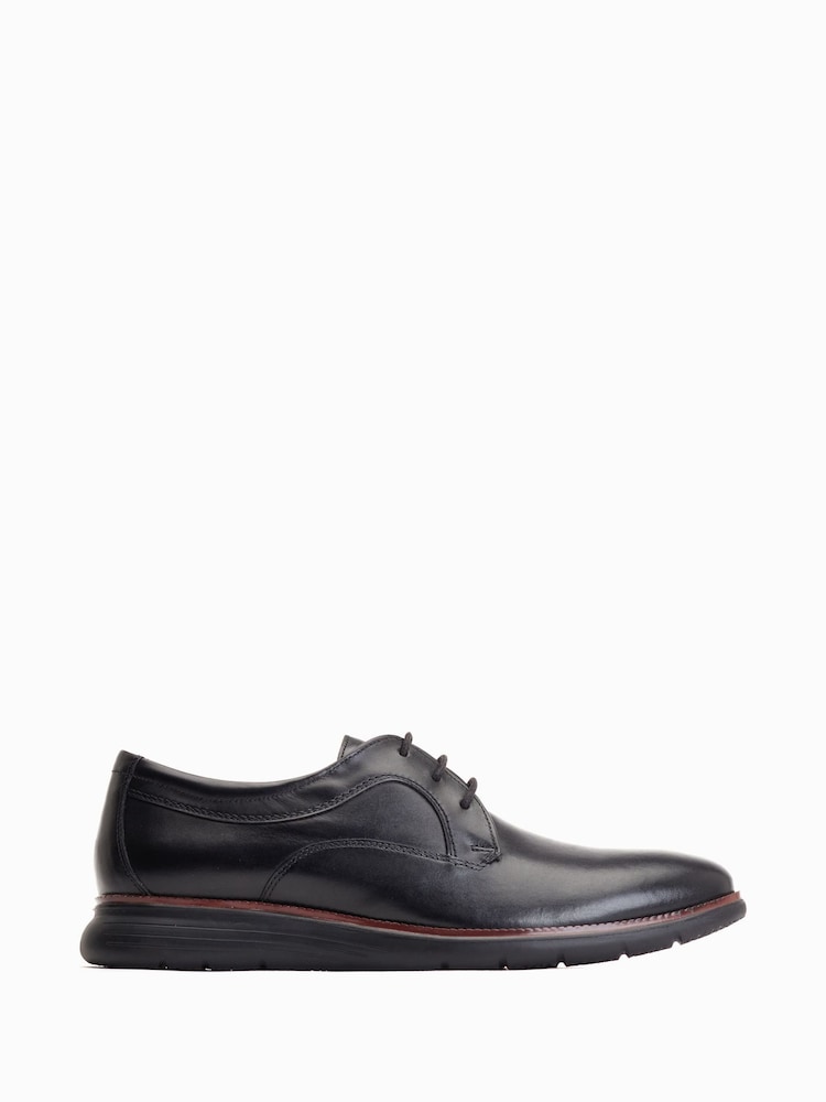 Base London Black Base London Wing Lace-Up Derby Black Shoes - Image 1 of 6 Base London Black Base London Wing Lace-Up Derby Black Shoes - Image 1 of 6