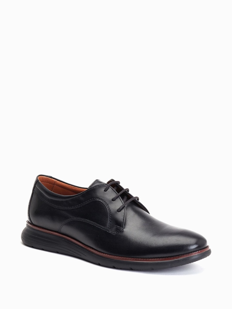 Base London Black Base London Wing Lace-Up Derby Black Shoes - Image 2 of 6 Base London Black Base London Wing Lace-Up Derby Black Shoes - Image 2 of 6