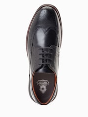 Base London Flight Lace up Brogue Black Shoes - Image 4 of 6