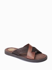 Marrón - Base London Web Slip-On Brown Sandals - Imagen 3 de 6