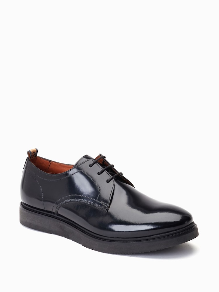 Base London Black Roly Lace-Up Derby Shoes - Image 2 of 6 Base London Black Roly Lace-Up Derby Shoes - Image 2 of 6