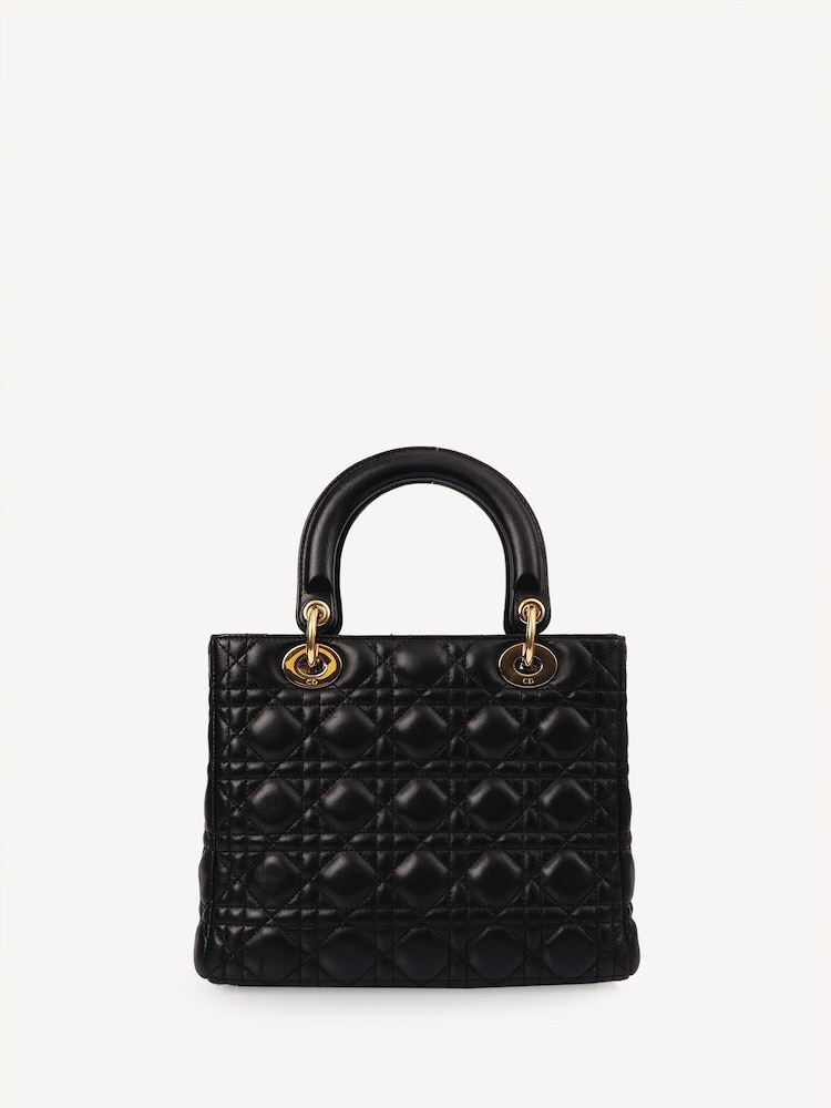Christian Dior Lady Small Top Handle Black Bag - Image 2 of 6