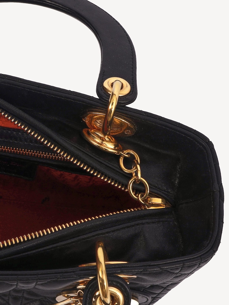 Christian Dior Lady Small Top Handle Black Bag - Image 6 of 6