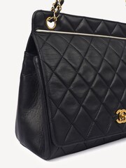 Chanel Vintage Flap Shoulder Black Bag - Image 6 of 11