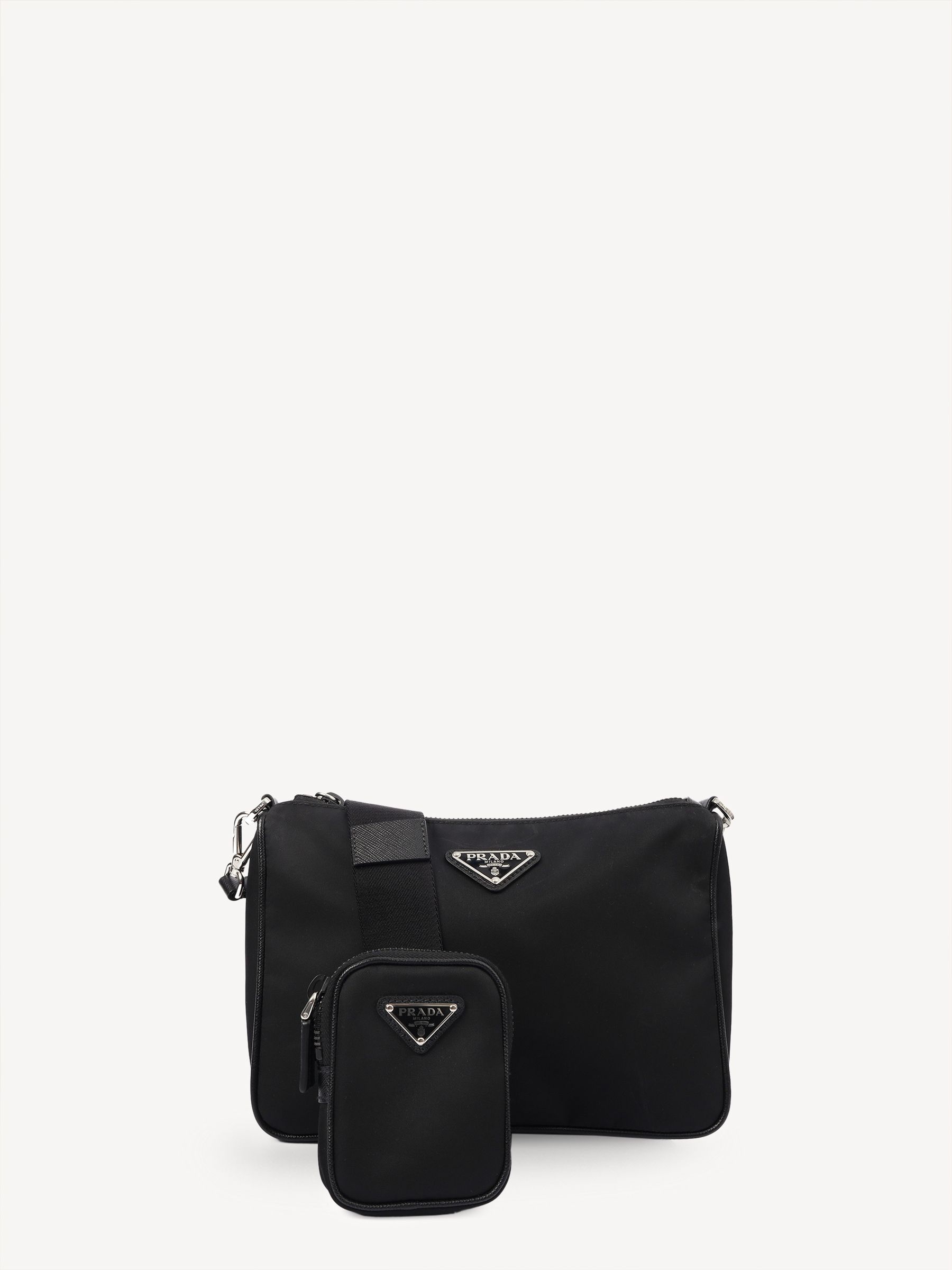 Buy Prada Nylon Messenger Cross Body Black Bag from the Next UK