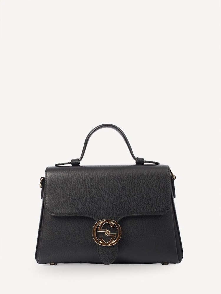 Gucci Dollar Interlocking GG Medium Top Handle Black Bag - Image 1 of 7