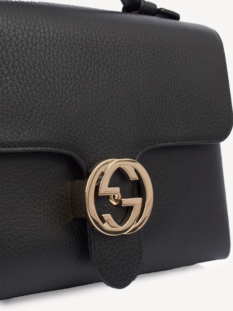 Gucci Dollar Interlocking GG Medium Top Handle Black Bag - Image 7 of 7