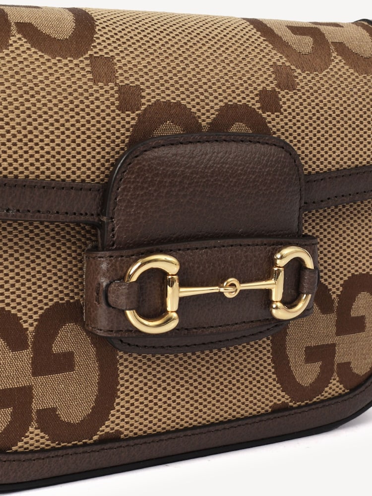 Gucci GG Supreme Horsebit 1955 Mini Cross Body Brown Bag - Image 7 of 7