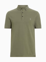 AllSaints Green 100% Organic Cotton Reform Polo Shirt - Image 5 of 5