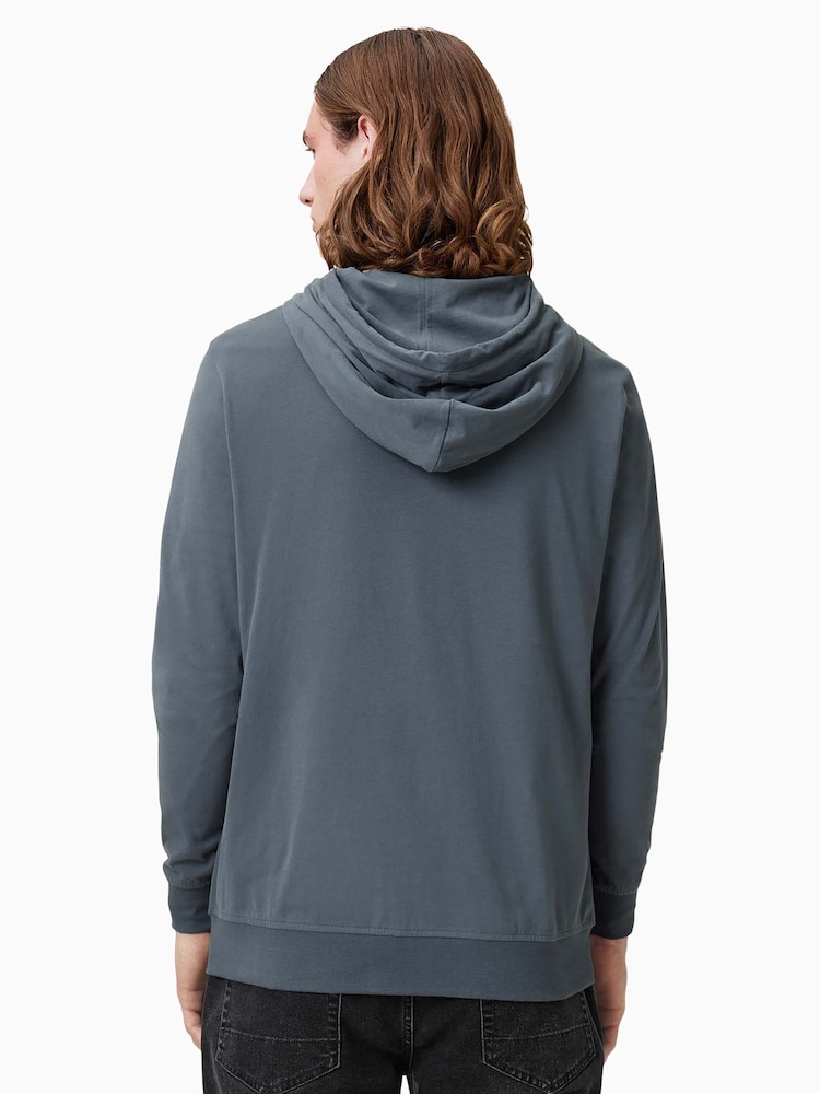 AllSaints Blue Brace 100% Organic Cotton Hoodie - Image 2 of 7