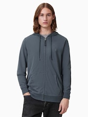 AllSaints Blue Brace 100% Organic Cotton Hoodie - Image 6 of 7