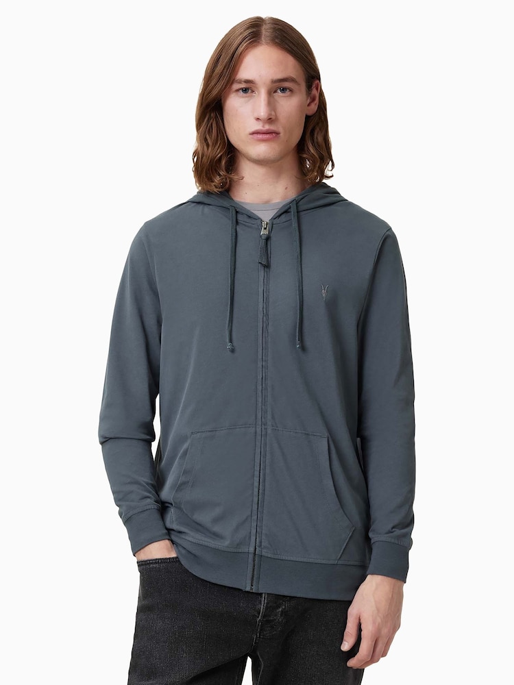 AllSaints Blue Brace Hoodie - Image 6 of 7