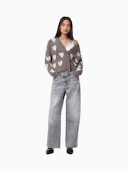 AllSaints Grey Aki Crossover 100% Cotton Jeans - Image 1 of 8