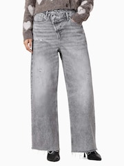 AllSaints Grey Aki Crossover 100% Cotton Jeans - Image 3 of 8