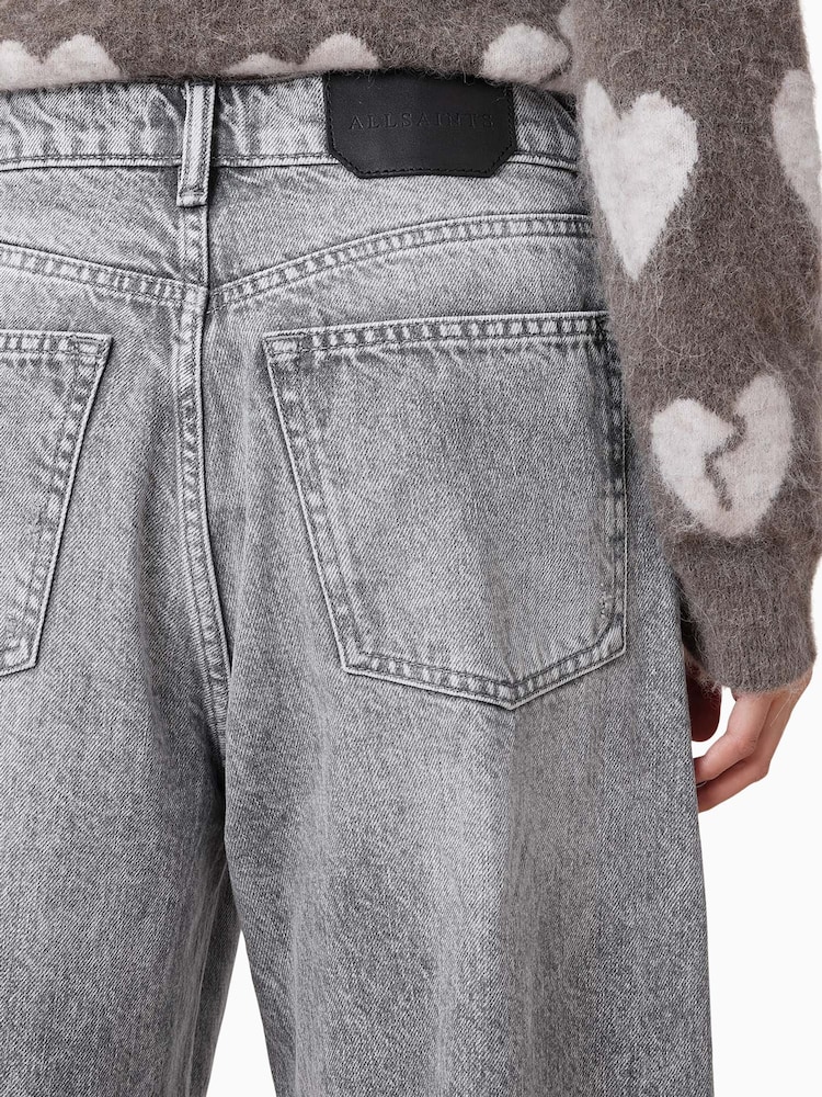 AllSaints Grey Aki Crossover 100% Cotton Jeans - Image 6 of 8