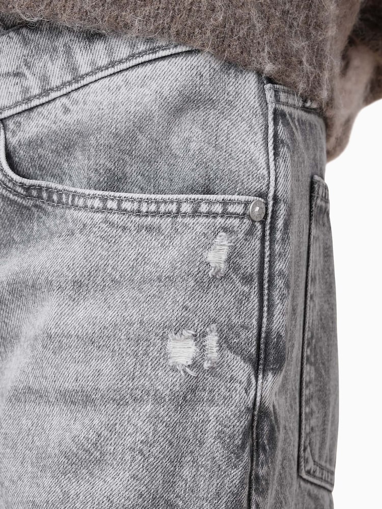 AllSaints Grey Aki Crossover 100% Cotton Jeans - Image 7 of 8