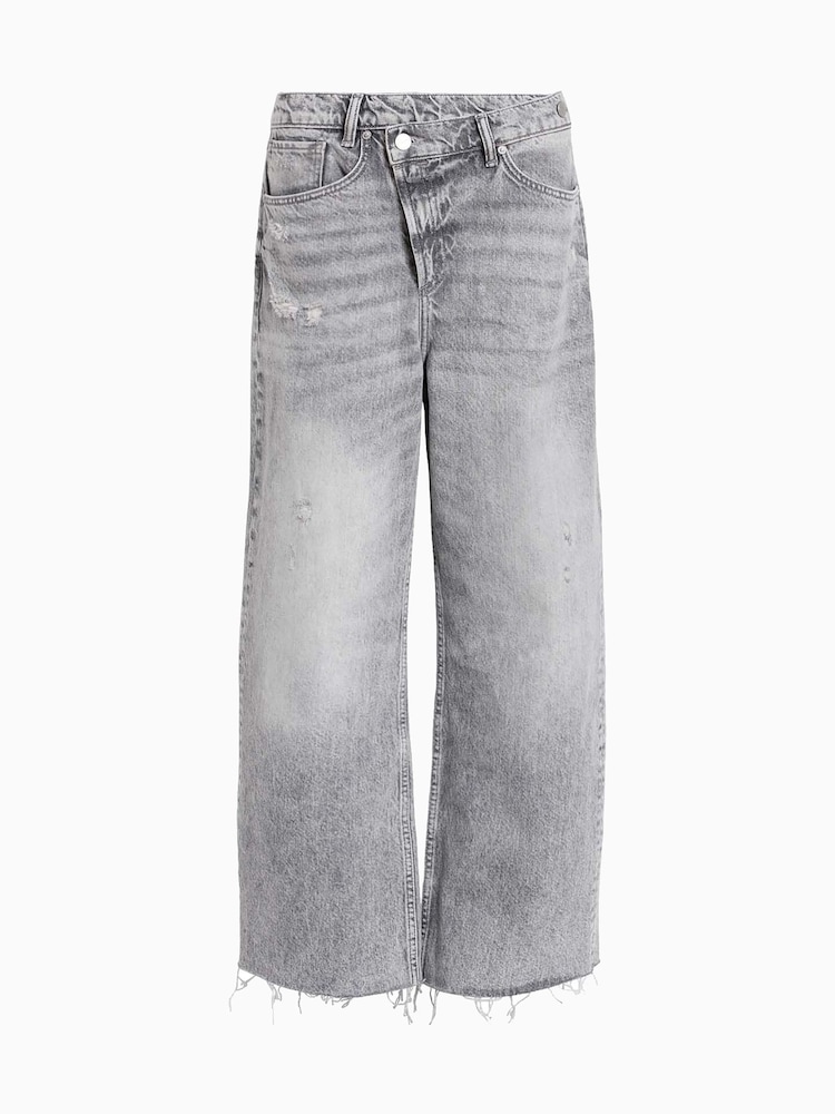 AllSaints Grey Aki Crossover 100% Cotton Jeans - Image 8 of 8
