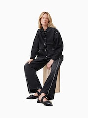 AllSaints Black Frankie Stud Jeans - Image 1 of 8