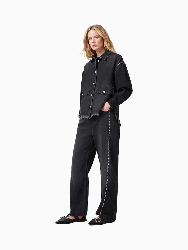 AllSaints Black Frankie Stud Jeans - Image 2 of 8
