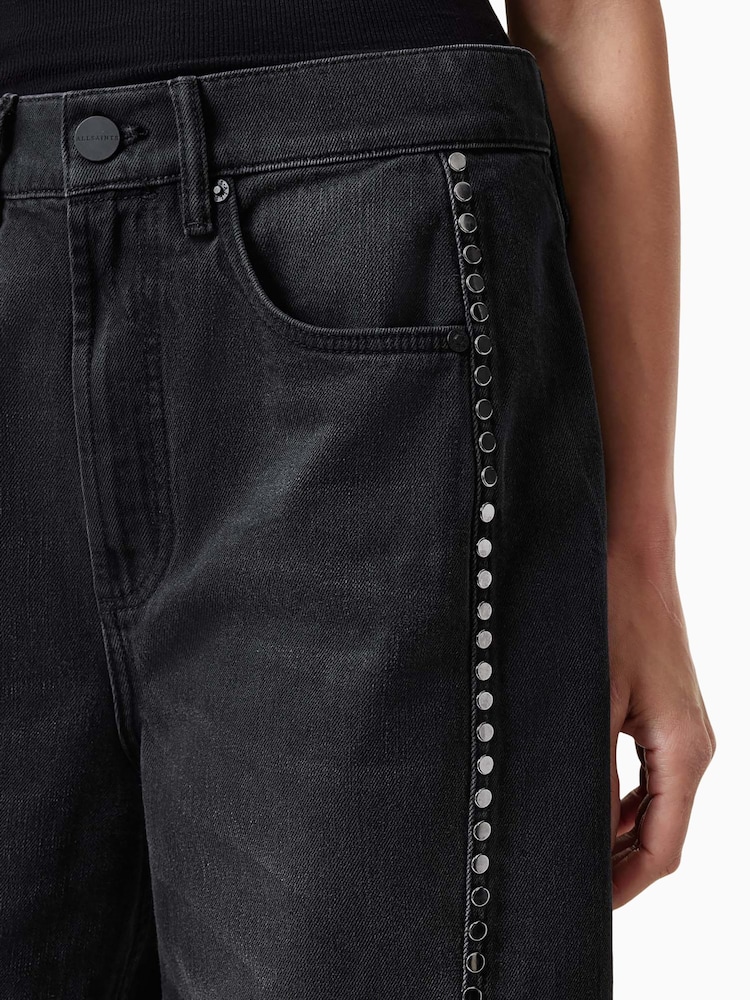 AllSaints Black Frankie Stud Jeans - Image 6 of 8