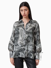 AllSaints Grey Leyla Shirt - Image 1 of 7