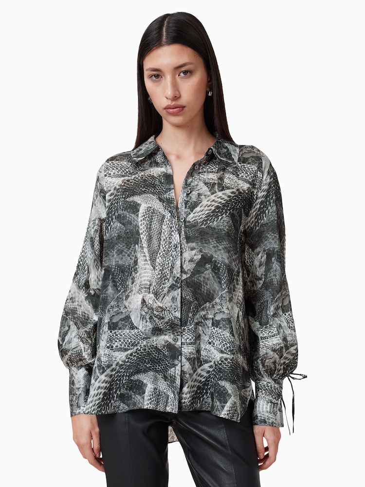 AllSaints Grey Leyla Shirt - Image 1 of 7