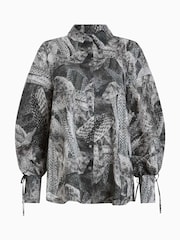 AllSaints Grey Leyla Shirt - Image 6 of 7