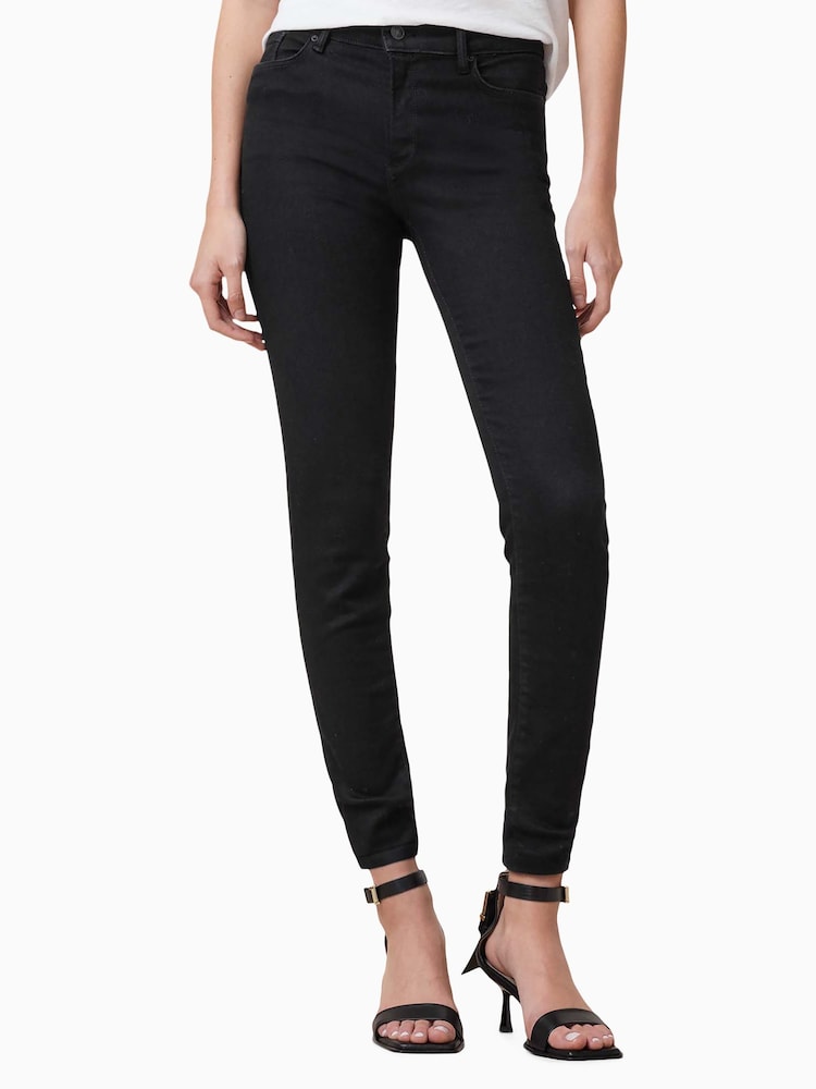 AllSaints Black Miller Sizeme Jeans - Image 2 of 7
