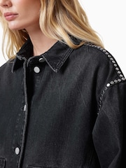AllSaints Black Hettie Stud Shacket - Image 2 of 7