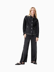 AllSaints Black Hettie Stud Shacket - Image 3 of 7