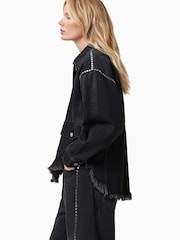 AllSaints Black Hettie Stud Shacket - Image 4 of 7
