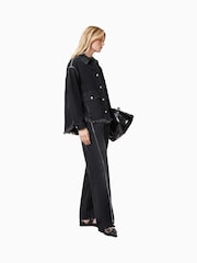 AllSaints Black Hettie Stud Shacket - Image 5 of 7