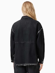 AllSaints Black Hettie Stud Shacket - Image 6 of 7