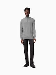 AllSaints Grey Kilburn Zip Funnel Jumper - Image 3 of 9