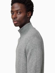 AllSaints Grey Kilburn Zip Funnel Jumper - Image 5 of 9