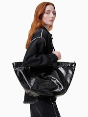 AllSaints Black Serafina E/W Tote Bag - Image 7 of 8