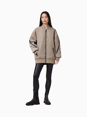 AllSaints Brown Hanaa Bomber Jacket - Image 1 of 10