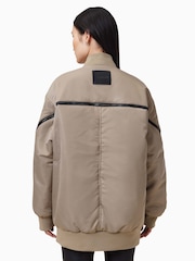 AllSaints Brown Hanaa Bomber Jacket - Image 2 of 10