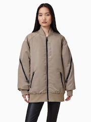 AllSaints Brown Hanaa Bomber Jacket - Image 4 of 10