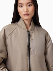 AllSaints Brown Hanaa Bomber Jacket - Image 8 of 10