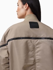 AllSaints Brown Hanaa Bomber Jacket - Image 9 of 10